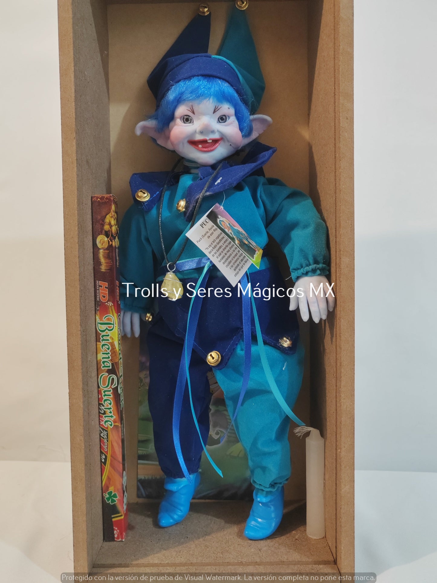 Elfo Latino Puck (Suerte, Ayuda en los juegos de azar) 38cm