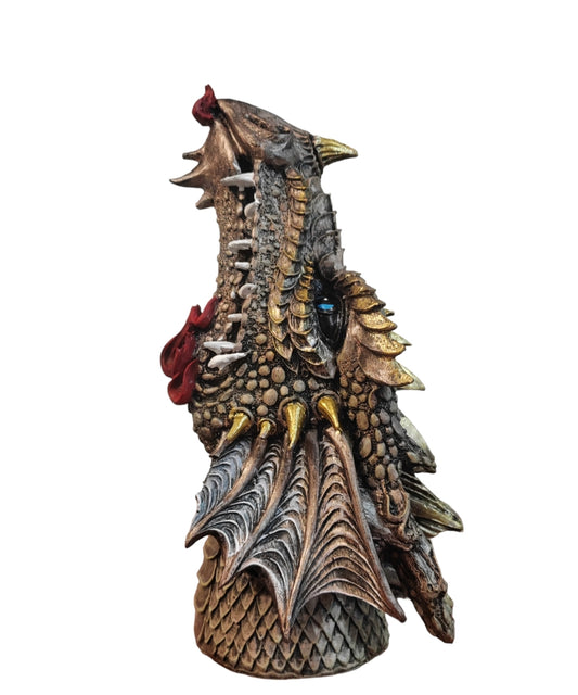 Incensario Cabeza Dragón Nordico Sahumerio Quemador Incienso 30 cm