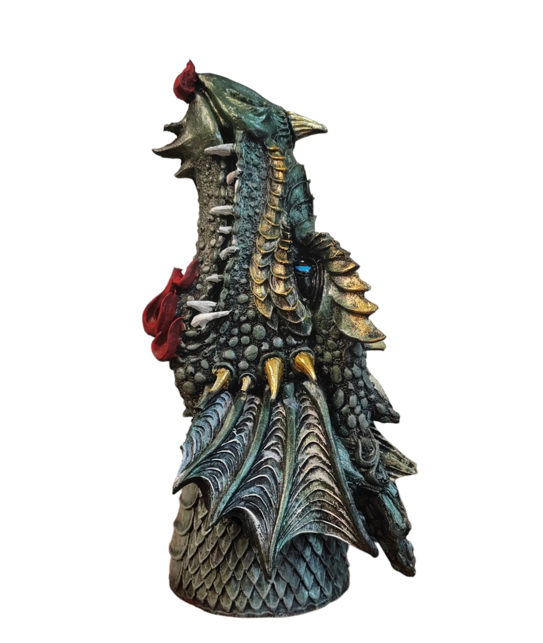 Incensario Cabeza Dragón Nordico Sahumerio Quemador Incienso 30 cm