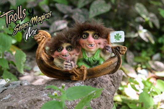 Trolls "Los navegantes"-Magnus y Leif -(Contracorriente) 14 cm